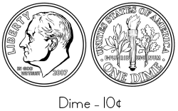 Dime Coloring Sheet